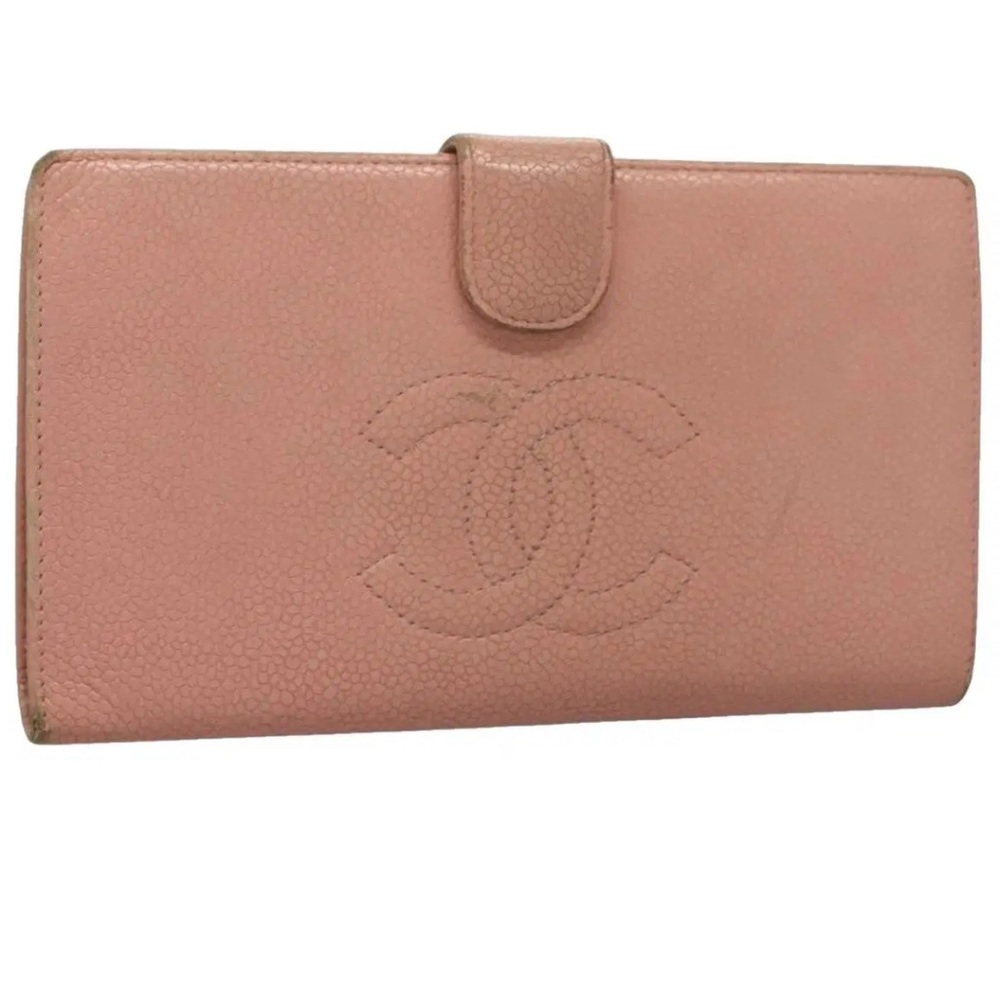 Authentic VINTAGE CHANEL Blush Caviar Leather Wallet